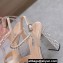 Miu Miu Heel 12.5cm platform 2.5cm Crisscross sandals Satin Beige with crystals 2023