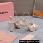Miu Miu Heel 12.5cm platform 2.5cm Crisscross sandals Satin Beige with crystals 2023