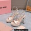 Miu Miu Heel 12.5cm platform 2.5cm Crisscross sandals Satin Beige with crystals 2023