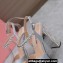 Miu Miu Heel 12.5cm platform 2.5cm Crisscross sandals Satin Light Gray with crystals 2023