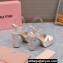 Miu Miu Heel 12.5cm platform 2.5cm Crisscross sandals Satin Creamy with crystals 2023