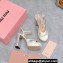 Miu Miu Heel 12.5cm platform 2.5cm Crisscross sandals Satin Creamy with crystals 2023