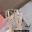 Miu Miu Heel 12.5cm platform 2.5cm Crisscross sandals Satin Creamy with crystals 2023