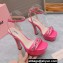 Miu Miu Heel 14cm Patent leather platform 4cm sandals Pink with Chain 2023