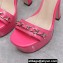 Miu Miu Heel 14cm Patent leather platform 4cm sandals Pink with Chain 2023