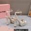 Miu Miu Heel 14cm Patent leather platform 4cm sandals White with Chain 2023