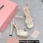 Miu Miu Heel 14cm Patent leather platform 4cm sandals White with Chain 2023