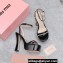 Miu Miu Heel 14cm Patent leather platform 4cm sandals Black with crystals 2023