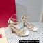 Valentino Heel 10cm Rockstud Leather Chunky-heel Sandals White