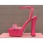 Miu Miu Heel 14cm Patent leather platform 4cm sandals Pink with crystals 2023