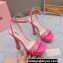 Miu Miu Heel 14cm Patent leather platform 4cm sandals Pink with crystals 2023