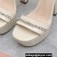 Miu Miu Heel 14cm Patent leather platform 4cm sandals White with crystals 2023