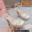 Miu Miu Heel 14cm Patent leather platform 4cm sandals White with crystals 2023