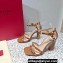 Valentino Heel 10cm Rockstud Leather Chunky-heel Sandals Brown