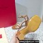 Valentino Heel 10cm Rockstud Leather Chunky-heel Sandals Brown