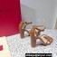 Valentino Heel 10cm Rockstud Leather Chunky-heel Sandals Brown