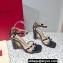 Valentino Heel 10cm Rockstud Leather Chunky-heel Sandals Black