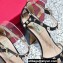 Valentino Heel 10cm Rockstud Leather Chunky-heel Sandals Black