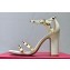 Valentino Heel 10cm Rockstud Leather Chunky-heel Sandals White