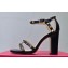 Valentino Heel 10cm Rockstud Leather Chunky-heel Sandals Black