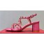 Valentino Heel 6cm Rockstud sandals with straps in calfskin leather Pink