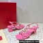 Valentino Heel 6cm Rockstud sandals with straps in calfskin leather Pink
