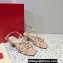 Valentino Heel 6cm Rockstud sandals with straps in calfskin leather Nude