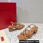 Valentino Heel 6cm Rockstud sandals with straps in calfskin leather Brown