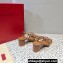 Valentino Heel 6cm Rockstud sandals with straps in calfskin leather Brown