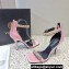 Versace Heel 10cm Crystal Satin Sandals Pink 2023