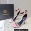 Versace Heel 10cm Crystal Satin Sandals Pink 2023