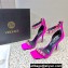 Versace Heel 10cm Crystal Satin Sandals Fuchsia 2023
