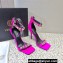 Versace Heel 10cm Crystal Satin Sandals Fuchsia 2023