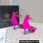 Versace Heel 10cm Crystal Satin Sandals Fuchsia 2023