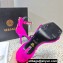 Versace Heel 10cm Crystal Satin Sandals Fuchsia 2023