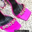 Versace Heel 10cm Crystal Satin Sandals Fuchsia 2023