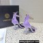 Versace Heel 10cm Crystal Satin Sandals Purple 2023