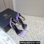 Versace Heel 10cm Crystal Satin Sandals Purple 2023