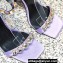 Versace Heel 10cm Crystal Satin Sandals Purple 2023