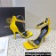 Versace Heel 10cm Crystal Satin Sandals Yellow 2023