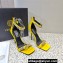 Versace Heel 10cm Crystal Satin Sandals Yellow 2023