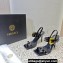 Versace Heel 10cm Studded Emily Slingback Sandals Black 2023