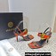 Versace Heel 10cm Studded Emily Slingback Sandals Print Red 2023