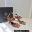 Versace Heel 10cm Studded Emily Slingback Sandals Print Red 2023