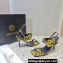 Versace Heel 10cm Studded Emily Slingback Sandals Print Black/Yellow 2023
