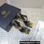 Versace Heel 10cm Studded Emily Slingback Sandals Print Black/Yellow 2023