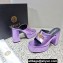 Versace Heel 11cm Platform 4cm Medusa '95 Mules Metallic Purple 2023