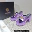 Versace Heel 11cm Platform 4cm Medusa '95 Mules Metallic Purple 2023