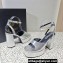 Versace Heel 11cm Aevitas Single Platform 4cm Sandals Leather Metallic Silver 2023