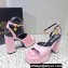 Versace Heel 11cm Aevitas Single Platform 4cm Sandals Satin Pink 2023